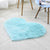 Multi Color Nordic Style Rug Faux Wool Plain Love Shape Rug Non-Slip Backing Washable Pet Friendly Carpet for Home Sky Blue 2'4" x 2'11" Clearhalo 'Area Rug' 'Casual' 'Rugs' Rug' 2070470