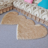 Symmetric Loving Heart Plain Rug Multi Colored Casual Style Carpet Shag Pet Friendly Stain Resistant Anti-Slip Rug for Door White-Brown Clearhalo 'Area Rug' 'Casual' 'Rugs' Rug' 2070496
