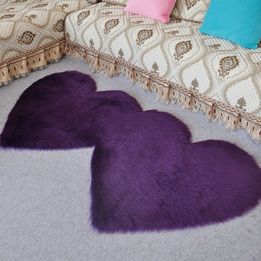 Symmetric Loving Heart Plain Rug Multi Colored Casual Style Carpet Shag Pet Friendly Stain Resistant Anti-Slip Rug for Door Purple Clearhalo 'Area Rug' 'Casual' 'Rugs' Rug' 2070499