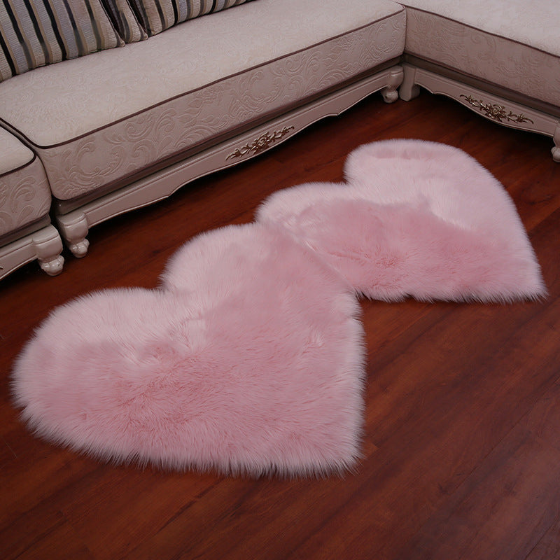 Symmetric Loving Heart Plain Rug Multi Colored Casual Style Carpet Shag Pet Friendly Stain Resistant Anti-Slip Rug for Door Light Pink Clearhalo 'Area Rug' 'Casual' 'Rugs' Rug' 2070500