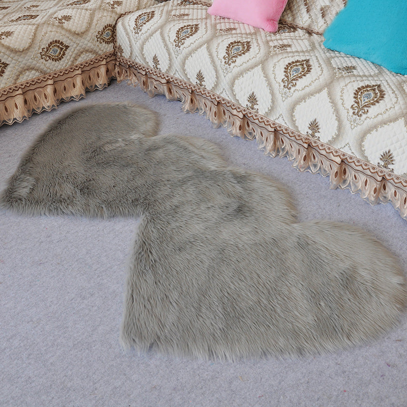Symmetric Loving Heart Plain Rug Multi Colored Casual Style Carpet Shag Pet Friendly Stain Resistant Anti-Slip Rug for Door Light Gray Clearhalo 'Area Rug' 'Casual' 'Rugs' Rug' 2070501