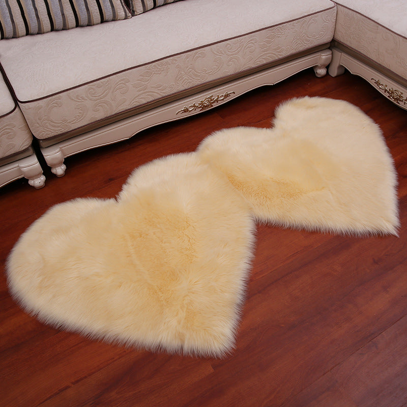 Symmetric Loving Heart Plain Rug Multi Colored Casual Style Carpet Shag Pet Friendly Stain Resistant Anti-Slip Rug for Door Beige Clearhalo 'Area Rug' 'Casual' 'Rugs' Rug' 2070505