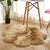 Floral Multi Color Plain Rug Faux Fur Minimalist Carpet Pet Friendly Washable Rug for Girls Bedroom Light Camel 2'11" x 2'11" Clearhalo 'Area Rug' 'Casual' 'Rugs' Rug' 2070509