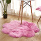 Floral Multi Color Plain Rug Faux Fur Minimalist Carpet Pet Friendly Washable Rug for Girls Bedroom Dark Pink 2'11" x 2'11" Clearhalo 'Area Rug' 'Casual' 'Rugs' Rug' 2070513