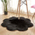 Floral Multi Color Plain Rug Faux Fur Minimalist Carpet Pet Friendly Washable Rug for Girls Bedroom Black 2'11" x 2'11" Clearhalo 'Area Rug' 'Casual' 'Rugs' Rug' 2070519