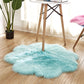 Floral Multi Color Plain Rug Faux Fur Minimalist Carpet Pet Friendly Washable Rug for Girls Bedroom Light Blue 2'11" x 2'11" Clearhalo 'Area Rug' 'Casual' 'Rugs' Rug' 2070522