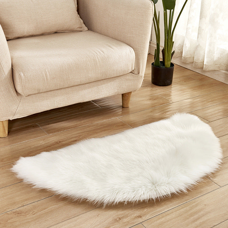 Semicircle Plain Rug Multi-Color Simplicity Carpet Fluffy Washable Stain Resistant Rug for Living Room White Clearhalo 'Area Rug' 'Casual' 'Rugs' Rug' 2070526