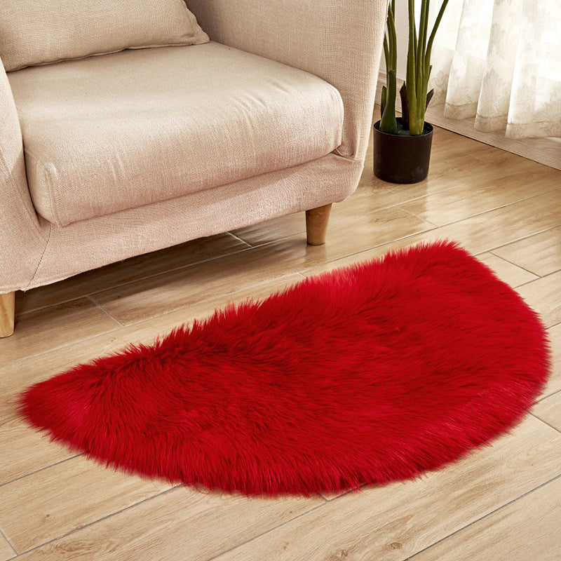 Semicircle Plain Rug Multi-Color Simplicity Carpet Fluffy Washable Stain Resistant Rug for Living Room Red Clearhalo 'Area Rug' 'Casual' 'Rugs' Rug' 2070527