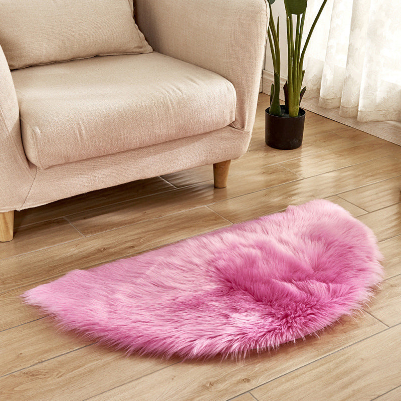 Semicircle Plain Rug Multi-Color Simplicity Carpet Fluffy Washable Stain Resistant Rug for Living Room Dark Pink Clearhalo 'Area Rug' 'Casual' 'Rugs' Rug' 2070529