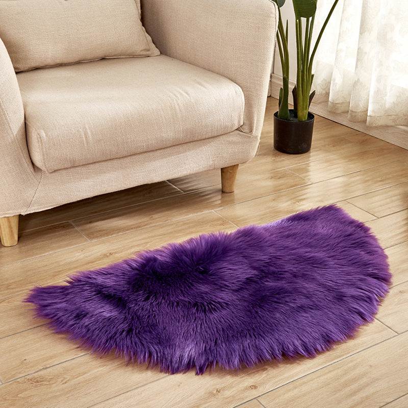 Semicircle Plain Rug Multi-Color Simplicity Carpet Fluffy Washable Stain Resistant Rug for Living Room Purple Clearhalo 'Area Rug' 'Casual' 'Rugs' Rug' 2070531
