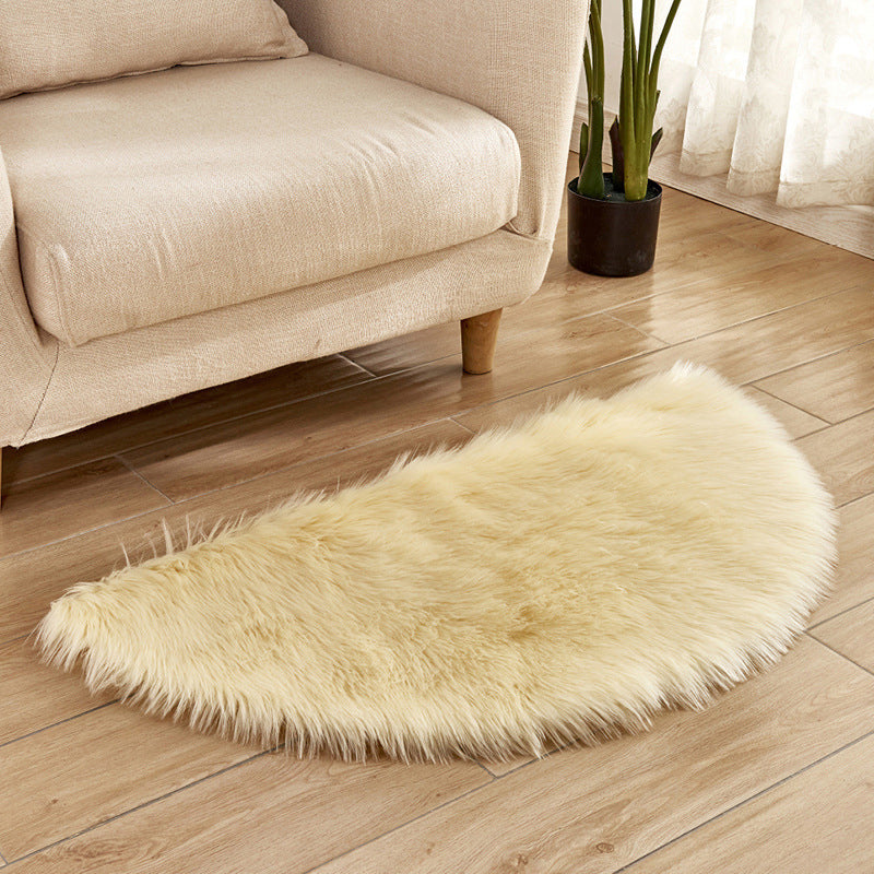 Semicircle Plain Rug Multi-Color Simplicity Carpet Fluffy Washable Stain Resistant Rug for Living Room Light Yellow Clearhalo 'Area Rug' 'Casual' 'Rugs' Rug' 2070532