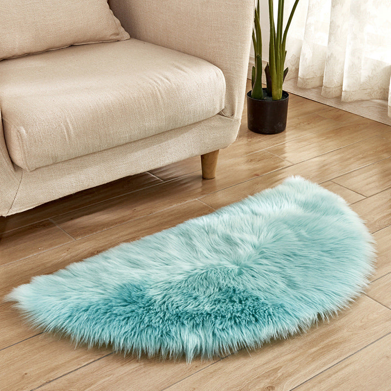 Semicircle Plain Rug Multi-Color Simplicity Carpet Fluffy Washable Stain Resistant Rug for Living Room Sky Blue Clearhalo 'Area Rug' 'Casual' 'Rugs' Rug' 2070538