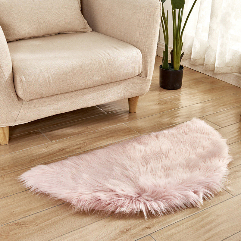Semicircle Plain Rug Multi-Color Simplicity Carpet Fluffy Washable Stain Resistant Rug for Living Room Pink Clearhalo 'Area Rug' 'Casual' 'Rugs' Rug' 2070540