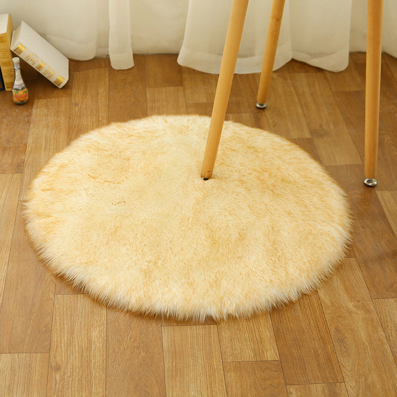 Comfort Girls Room Foot Rug Multicolor Plain Carpet Shag Pet Friendly Machine Washable Non-Slip Rug White-Yellow Clearhalo 'Area Rug' 'Casual' 'Rugs' Rug' 2070543