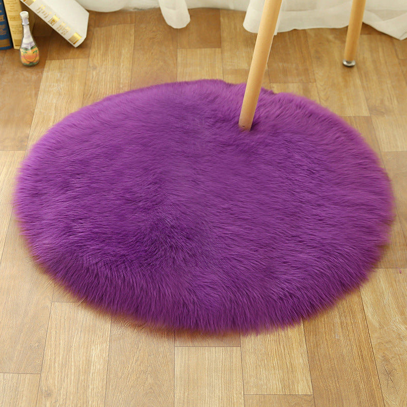 Comfort Girls Room Foot Rug Multicolor Plain Carpet Shag Pet Friendly Machine Washable Non-Slip Rug Dark Purple Clearhalo 'Area Rug' 'Casual' 'Rugs' Rug' 2070548