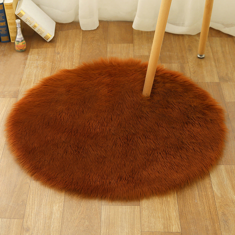 Comfort Girls Room Foot Rug Multicolor Plain Carpet Shag Pet Friendly Machine Washable Non-Slip Rug Red Brown Clearhalo 'Area Rug' 'Casual' 'Rugs' Rug' 2070549
