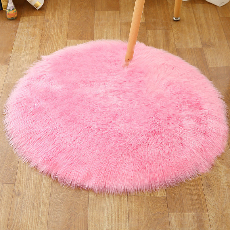 Comfort Girls Room Foot Rug Multicolor Plain Carpet Shag Pet Friendly Machine Washable Non-Slip Rug Dark Pink Clearhalo 'Area Rug' 'Casual' 'Rugs' Rug' 2070557