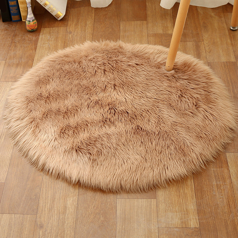 Comfort Girls Room Foot Rug Multicolor Plain Carpet Shag Pet Friendly Machine Washable Non-Slip Rug Cameo Brown Clearhalo 'Area Rug' 'Casual' 'Rugs' Rug' 2070560