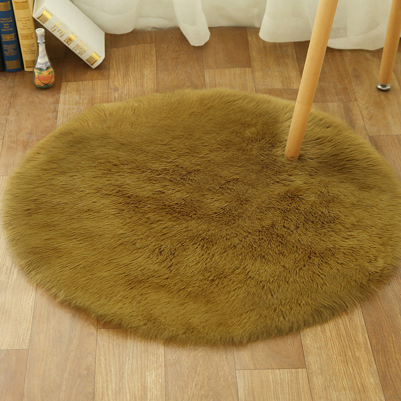 Comfort Girls Room Foot Rug Multicolor Plain Carpet Shag Pet Friendly Machine Washable Non-Slip Rug Army Green Clearhalo 'Area Rug' 'Casual' 'Rugs' Rug' 2070561