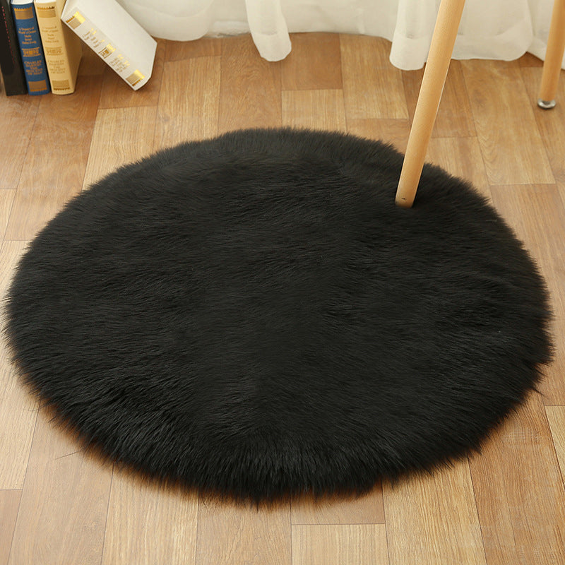 Comfort Girls Room Foot Rug Multicolor Plain Carpet Shag Pet Friendly Machine Washable Non-Slip Rug Black Clearhalo 'Area Rug' 'Casual' 'Rugs' Rug' 2070562