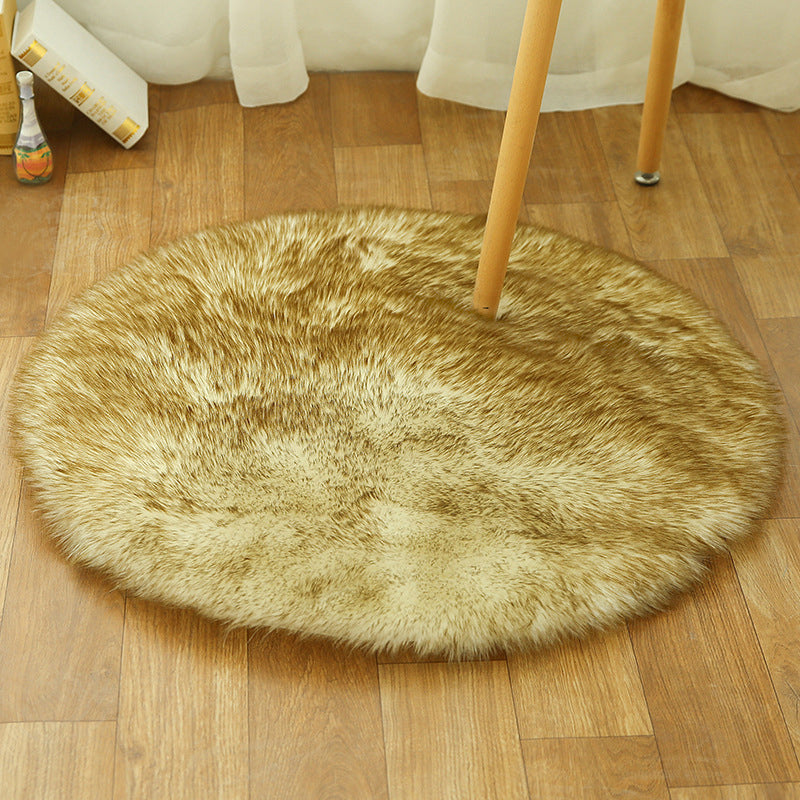 Comfort Girls Room Foot Rug Multicolor Plain Carpet Shag Pet Friendly Machine Washable Non-Slip Rug Coffee-White Clearhalo 'Area Rug' 'Casual' 'Rugs' Rug' 2070563
