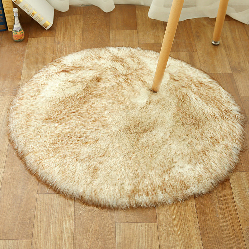Comfort Girls Room Foot Rug Multicolor Plain Carpet Shag Pet Friendly Machine Washable Non-Slip Rug White-Brown Clearhalo 'Area Rug' 'Casual' 'Rugs' Rug' 2070564