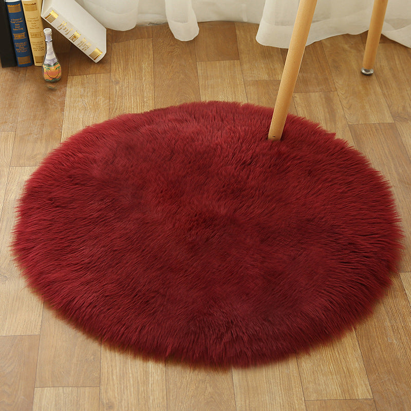 Comfort Girls Room Foot Rug Multicolor Plain Carpet Shag Pet Friendly Machine Washable Non-Slip Rug Burgundy Clearhalo 'Area Rug' 'Casual' 'Rugs' Rug' 2070565