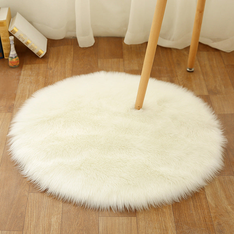 Comfort Girls Room Foot Rug Multicolor Plain Carpet Shag Pet Friendly Machine Washable Non-Slip Rug White Clearhalo 'Area Rug' 'Casual' 'Rugs' Rug' 2070566