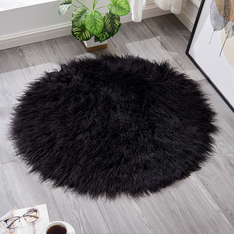 Relaxing Plain Rug Multi Colored Fluffy Rug Anti-Slip Washable Pet Friendly Area Carpet for Front Door Black Clearhalo 'Area Rug' 'Casual' 'Rugs' Rug' 2070571