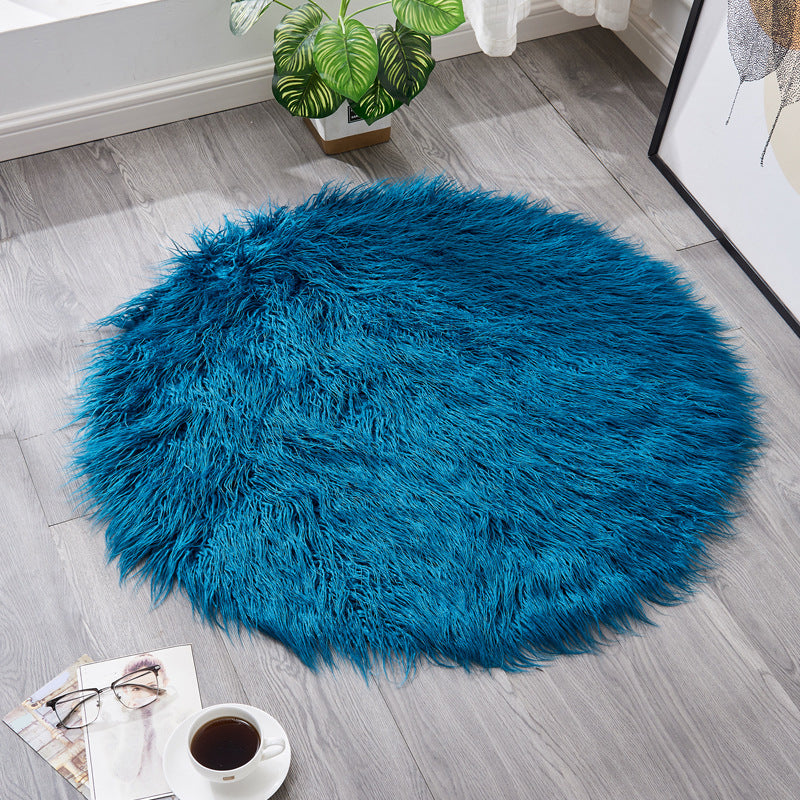 Relaxing Plain Rug Multi Colored Fluffy Rug Anti-Slip Washable Pet Friendly Area Carpet for Front Door Dark Blue Clearhalo 'Area Rug' 'Casual' 'Rugs' Rug' 2070573