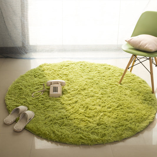 Green Casual Area Rug Faux Wool Plain Carpet Stain Resistant Anti-Slip Washable Rug for Great Room Green Clearhalo 'Area Rug' 'Casual' 'Rugs' Rug' 2070574