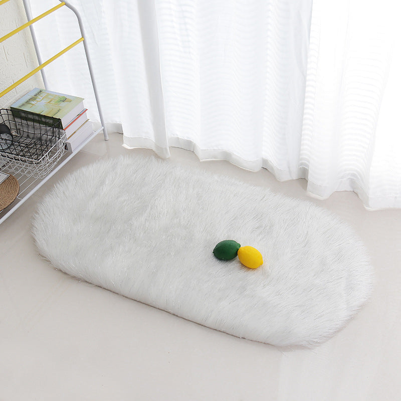 Stylish Plain Rug Multi Color Natural Carpet Fluffy Stain Resistant Pet Friendly Anti-Slip Backing Rug for Living Room White-Silver Clearhalo 'Area Rug' 'Casual' 'Rugs' Rug' 2070598