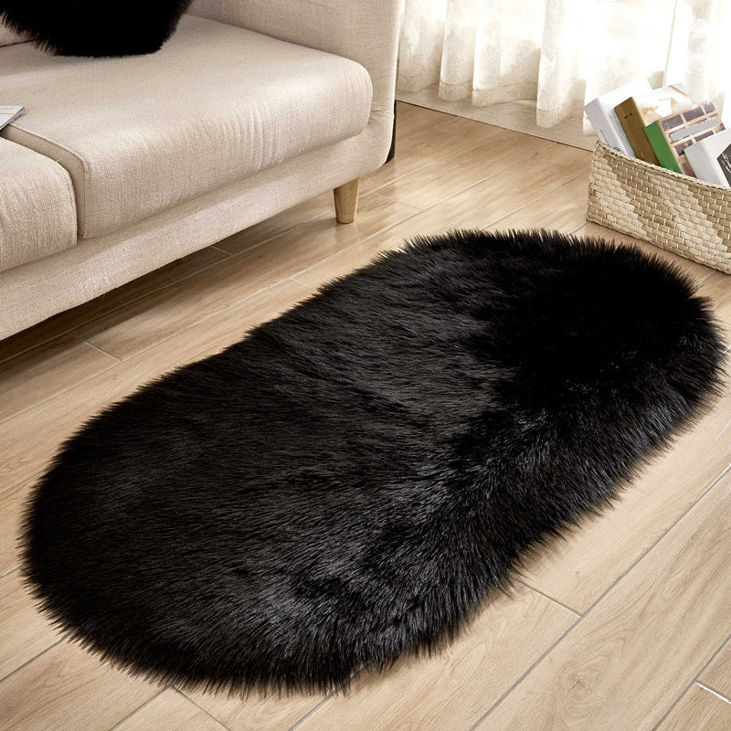 Stylish Plain Rug Multi Color Natural Carpet Fluffy Stain Resistant Pet Friendly Anti-Slip Backing Rug for Living Room Black Clearhalo 'Area Rug' 'Casual' 'Rugs' Rug' 2070599