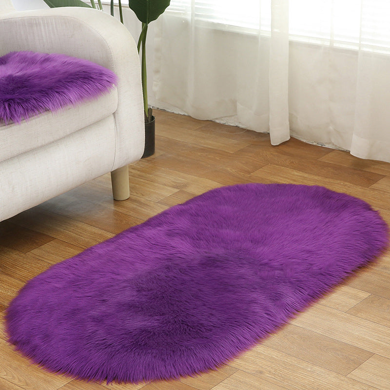 Rug Faux Fur Minimalist Carpet Non-Slip Pet Friendly Stain Resistant Rug for Sitting Room Dark Purple Clearhalo 'Area Rug' 'Casual' 'Rugs' Rug' 2070608