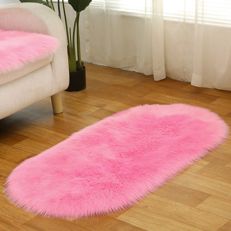 Rug Faux Fur Minimalist Carpet Non-Slip Pet Friendly Stain Resistant Rug for Sitting Room Dark Pink Clearhalo 'Area Rug' 'Casual' 'Rugs' Rug' 2070609