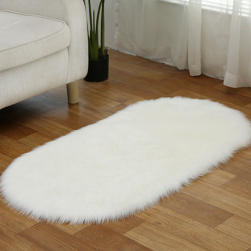 Rug Faux Fur Minimalist Carpet Non-Slip Pet Friendly Stain Resistant Rug for Sitting Room White Clearhalo 'Area Rug' 'Casual' 'Rugs' Rug' 2070611