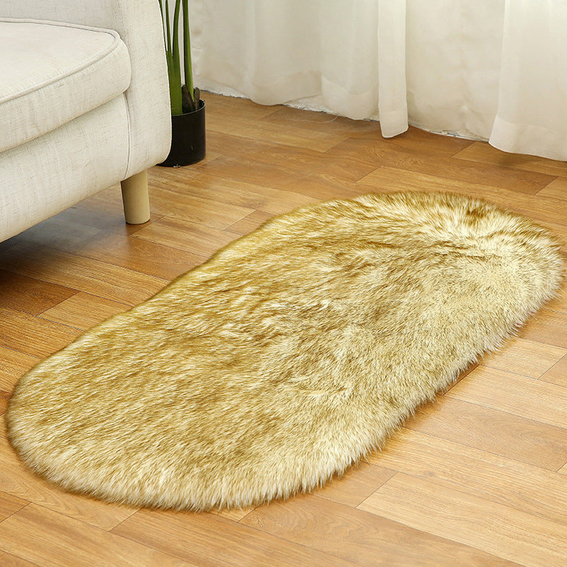 Rug Faux Fur Minimalist Carpet Non-Slip Pet Friendly Stain Resistant Rug for Sitting Room Coffee-White Clearhalo 'Area Rug' 'Casual' 'Rugs' Rug' 2070613