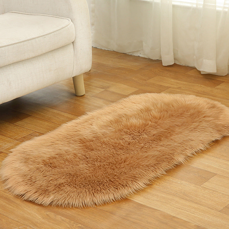 Rug Faux Fur Minimalist Carpet Non-Slip Pet Friendly Stain Resistant Rug for Sitting Room Cameo Brown Clearhalo 'Area Rug' 'Casual' 'Rugs' Rug' 2070614