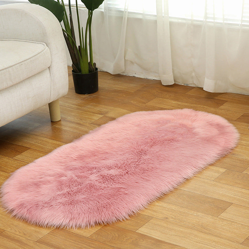 Rug Faux Fur Minimalist Carpet Non-Slip Pet Friendly Stain Resistant Rug for Sitting Room Nude Pink Clearhalo 'Area Rug' 'Casual' 'Rugs' Rug' 2070615