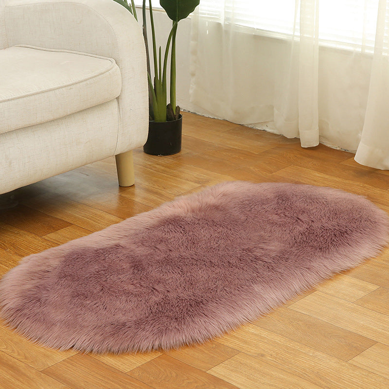 Rug Faux Fur Minimalist Carpet Non-Slip Pet Friendly Stain Resistant Rug for Sitting Room Purple Clearhalo 'Area Rug' 'Casual' 'Rugs' Rug' 2070616