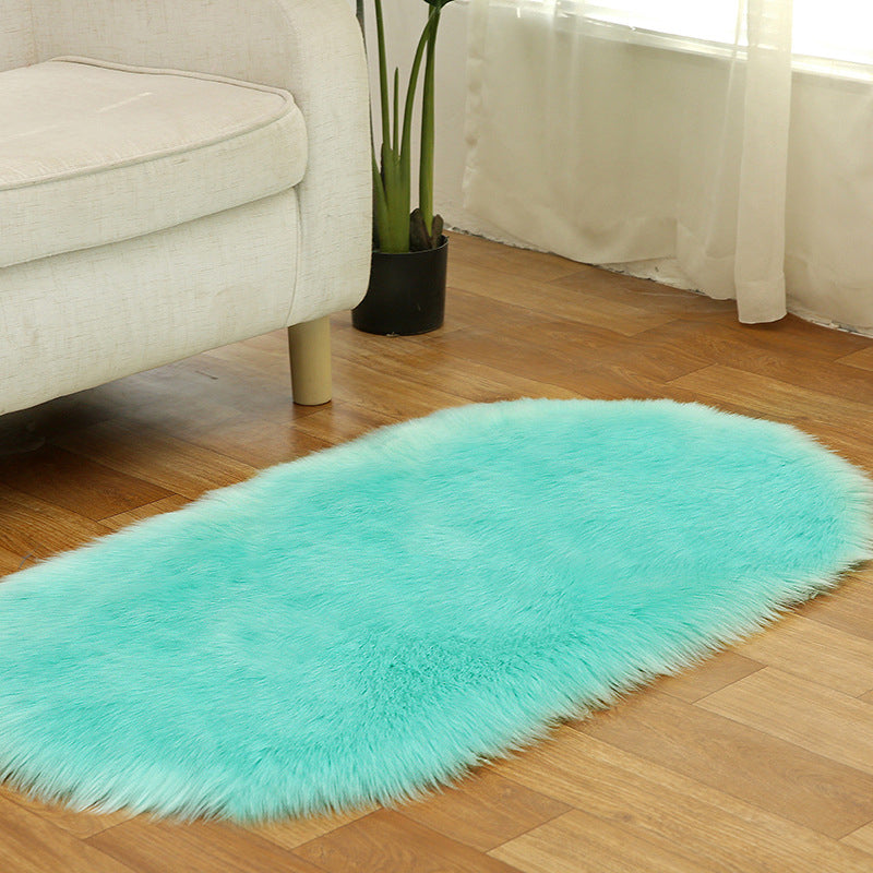 Rug Faux Fur Minimalist Carpet Non-Slip Pet Friendly Stain Resistant Rug for Sitting Room Light Blue Clearhalo 'Area Rug' 'Casual' 'Rugs' Rug' 2070618