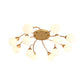 Grape Shape Semi Flush Lamp Modernist Amber/Smoky/Cream Glass 6/12 Lights Gold Led Semi Flush Mount Light Fixture Clearhalo 'Ceiling Lights' 'Chandeliers' 'Close To Ceiling Lights' 'Close to ceiling' 'Glass shade' 'Glass' 'Semi-flushmount' Lighting' 207062