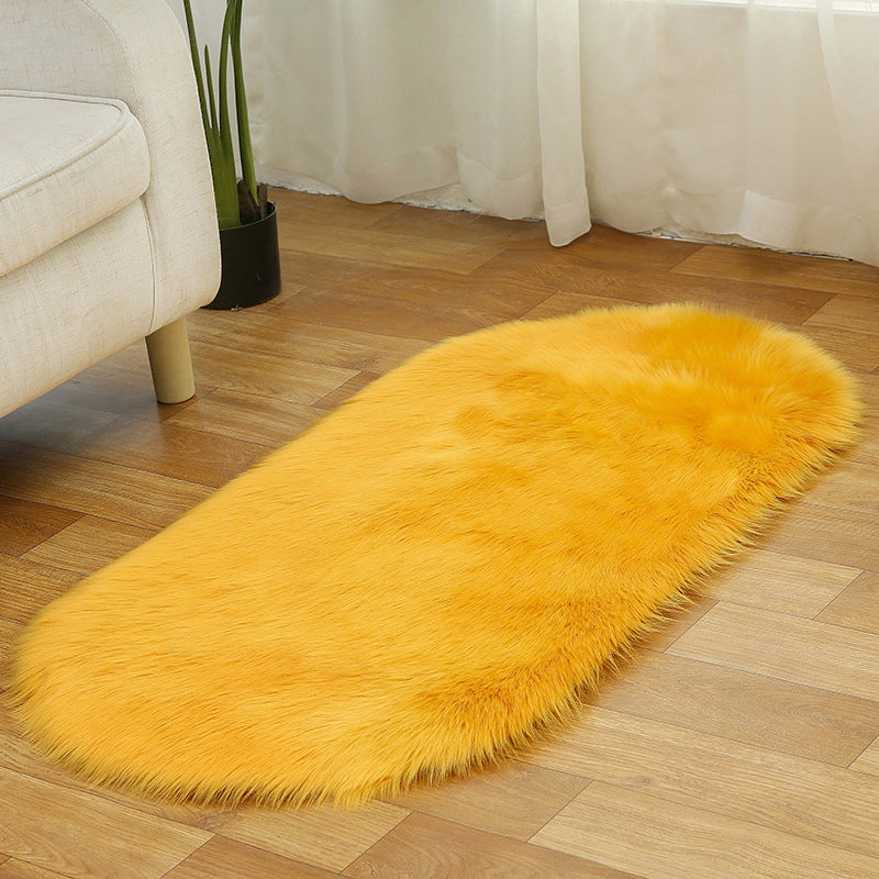 Rug Faux Fur Minimalist Carpet Non-Slip Pet Friendly Stain Resistant Rug for Sitting Room Orange-Yellow Clearhalo 'Area Rug' 'Casual' 'Rugs' Rug' 2070622