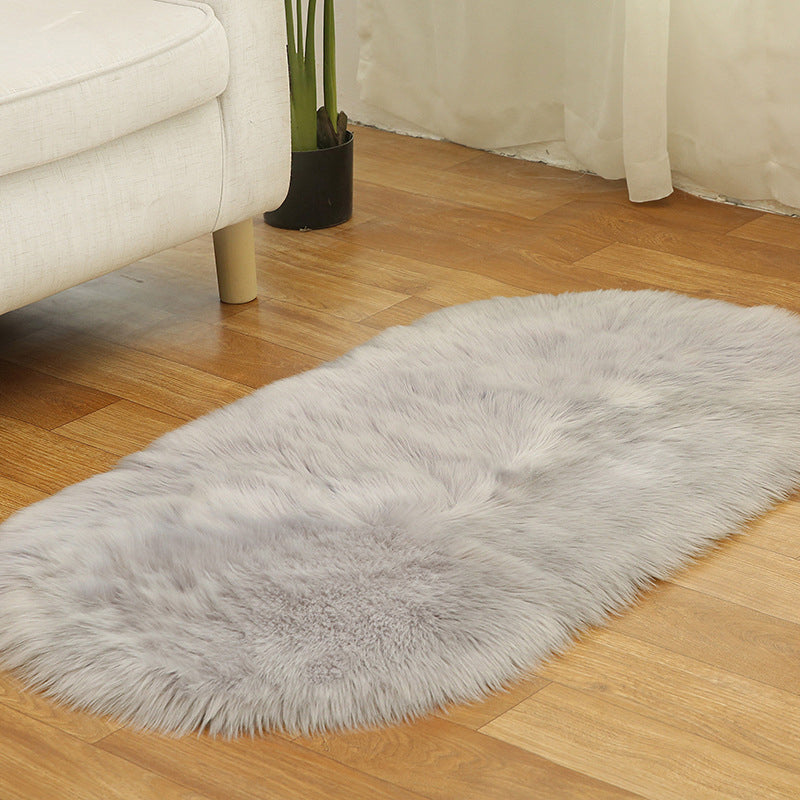 Rug Faux Fur Minimalist Carpet Non-Slip Pet Friendly Stain Resistant Rug for Sitting Room Grey Clearhalo 'Area Rug' 'Casual' 'Rugs' Rug' 2070629