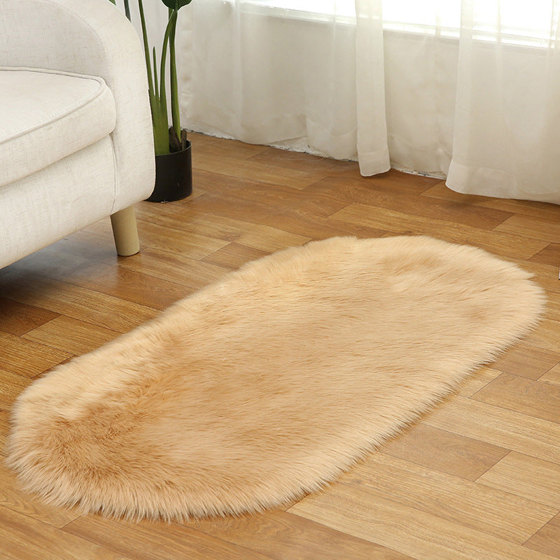Rug Faux Fur Minimalist Carpet Non-Slip Pet Friendly Stain Resistant Rug for Sitting Room Light Camel Clearhalo 'Area Rug' 'Casual' 'Rugs' Rug' 2070630