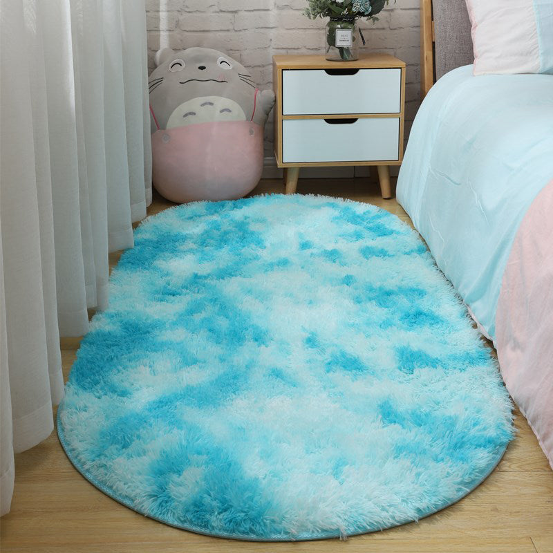 Causal Tie Dye Rug Multicolored Fluffy Area Rug Stain Resistant Pet Friendly Carpet for Bedroom Ocean Blue Clearhalo 'Area Rug' 'Casual' 'Rugs' Rug' 2070641