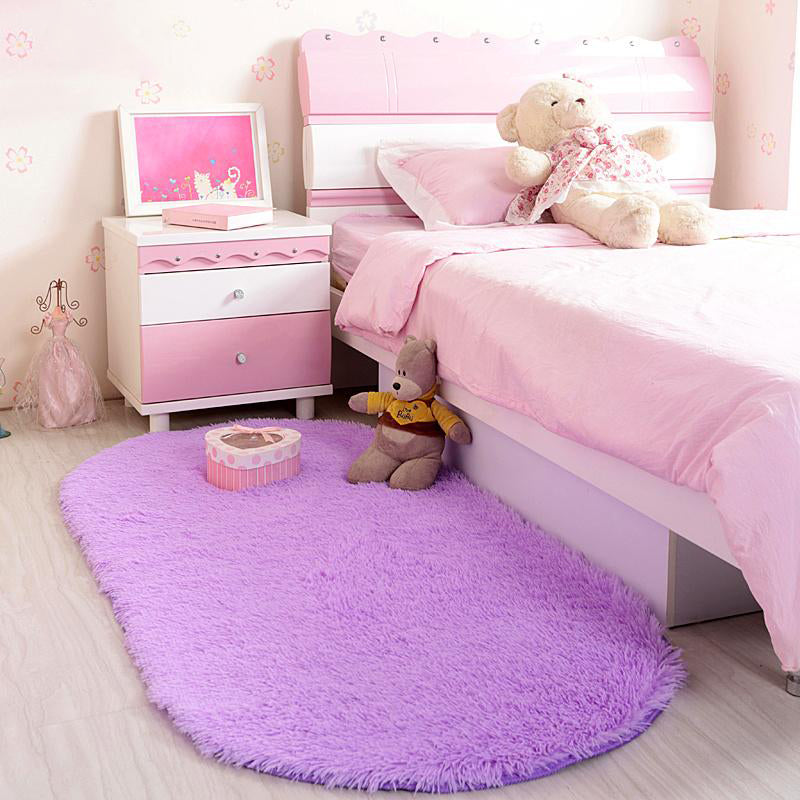 Relaxing Bedroom Foot Rug Multi Color Plain Carpet Shag Washable Pet Friendly Indoor Rug Purple Clearhalo 'Area Rug' 'Casual' 'Rugs' Rug' 2070651