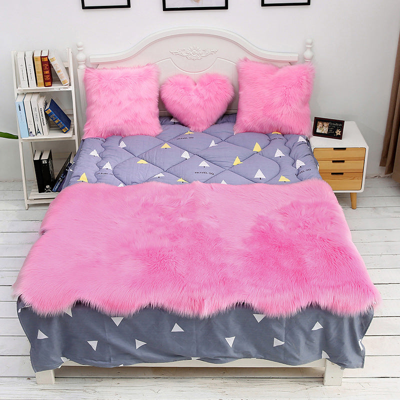 Shaggy Plain Rug Multi-Color Scandinavian Carpet Faux Fur Machine Washable Non-Slip Backing Pet Friendly Rug for Home Clearhalo 'Area Rug' 'Casual' 'Rugs' Rug' 2070659