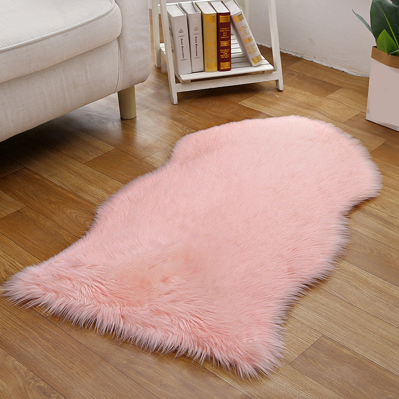 Shaggy Plain Rug Multi-Color Scandinavian Carpet Faux Fur Machine Washable Non-Slip Backing Pet Friendly Rug for Home Nude Pink 3'3" x 5'11" Clearhalo 'Area Rug' 'Casual' 'Rugs' Rug' 2070666