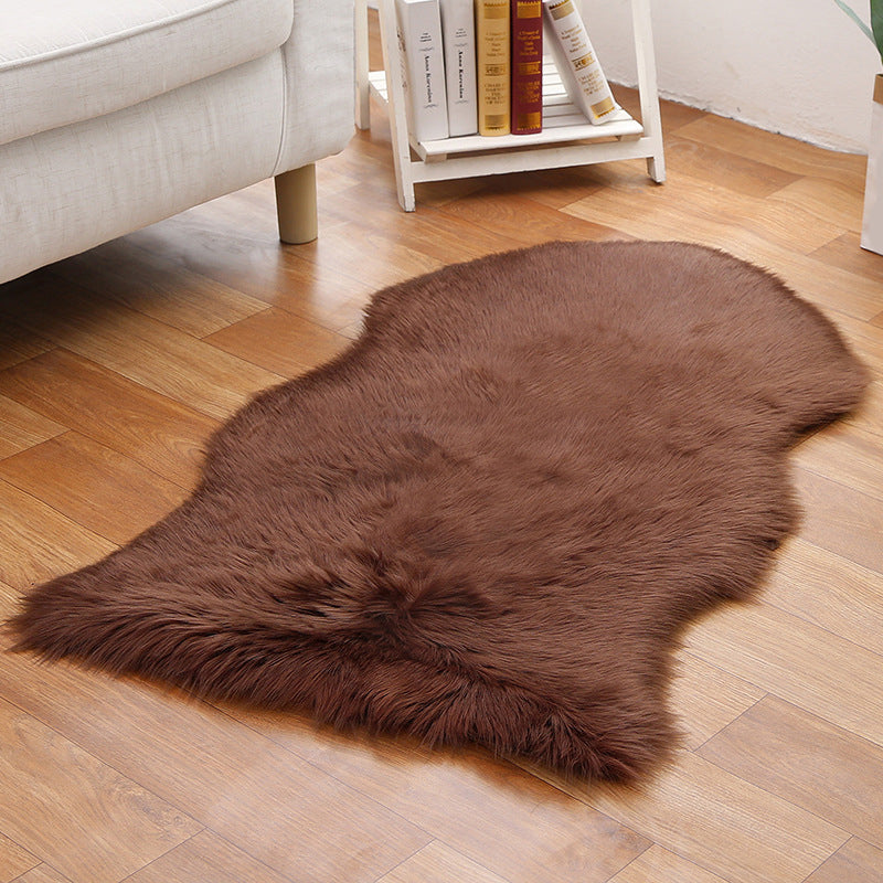 Shaggy Plain Rug Multi-Color Scandinavian Carpet Faux Fur Machine Washable Non-Slip Backing Pet Friendly Rug for Home Coffee 3'3" x 5'11" Clearhalo 'Area Rug' 'Casual' 'Rugs' Rug' 2070670